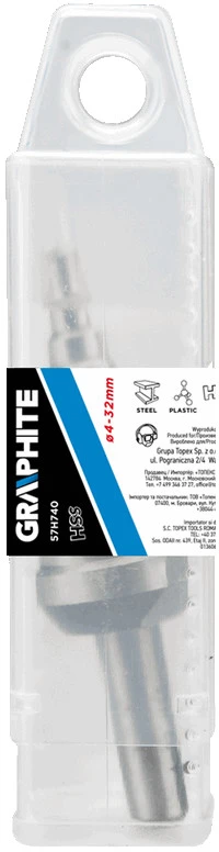 Graphite Grąžtas 4-32mm pakopinis