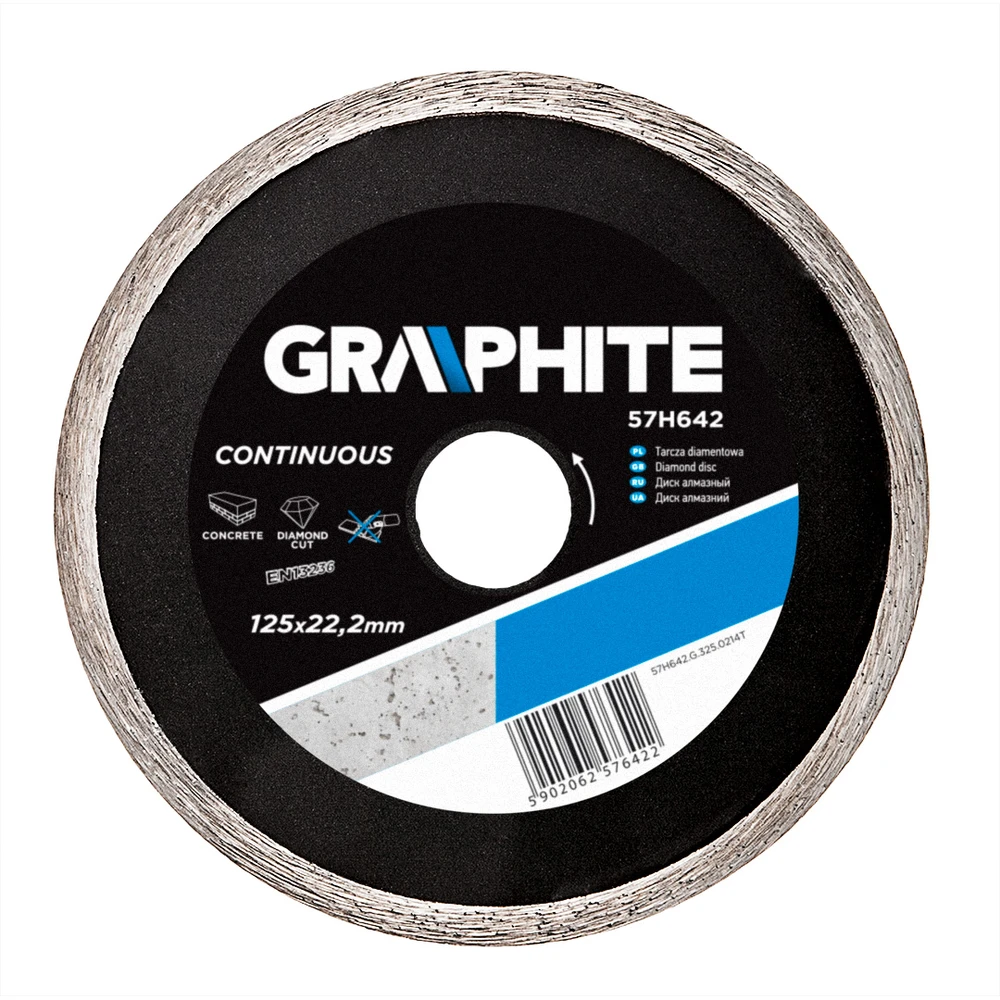 Tarcza Deimantinis diskas GRAPHITE 57H642, skersmuo 125mm, vientisas