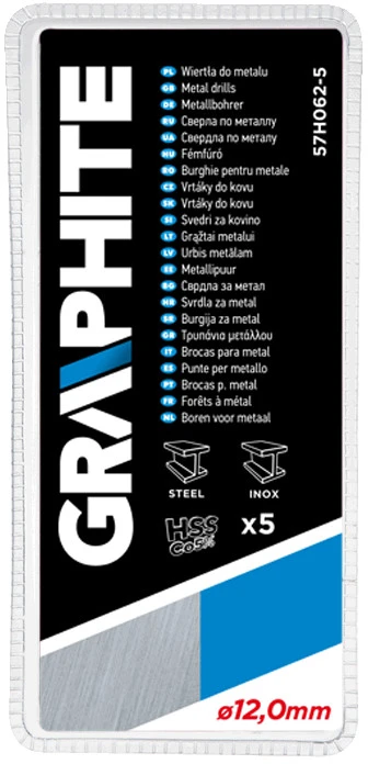 Grąžtas Graphite HSS-Co metalo grąžtai 12,0 mm, 5 vnt.