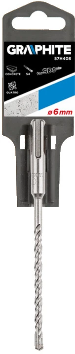 Grąžtas betonui Graphite SDS+ 57H408, 6x160 mm