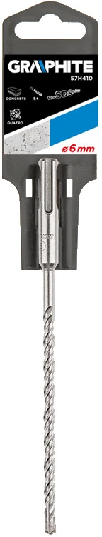 Grąžtas betonui Graphite SDS+ 57H410, 6x210 mm