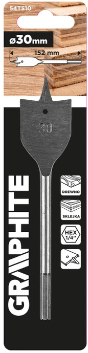 Wiertło Medienos kastuvo formos grąžtas, 30 x 152 mm
