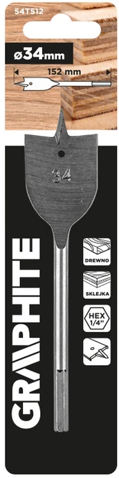 Wiertło Graphite Medžio grąžtas, 34 x 152 mm