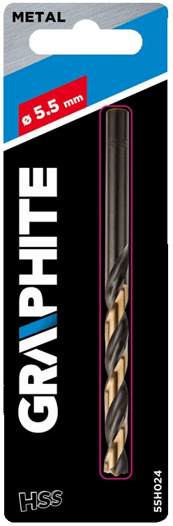 Wiertło HSS-CNC metalo grąžtas, 124°, „Pro-Tec“, 5,5 mm