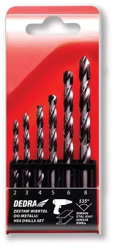 Grąžtas Dedra 6 grtu metalui komplektas HSS Plienas 4341135 2493614755866938117 mm