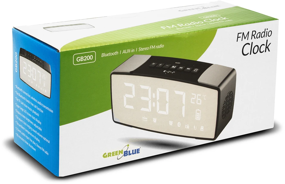 Greenblue 62917 Clock Digital Juodas, Pilkas