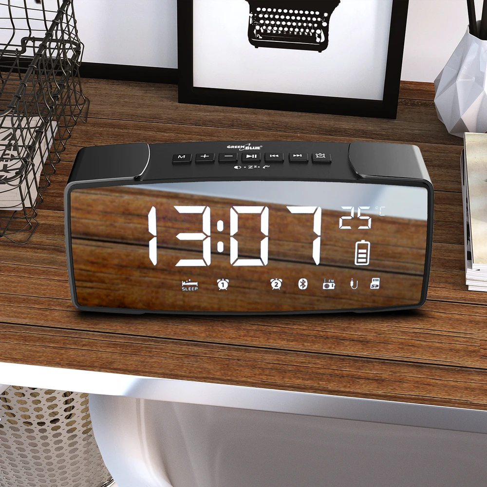 Greenblue 62917 Clock Digital Juodas, Pilkas