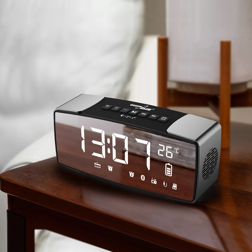 Greenblue 62917 Clock Digital Juodas, Pilkas