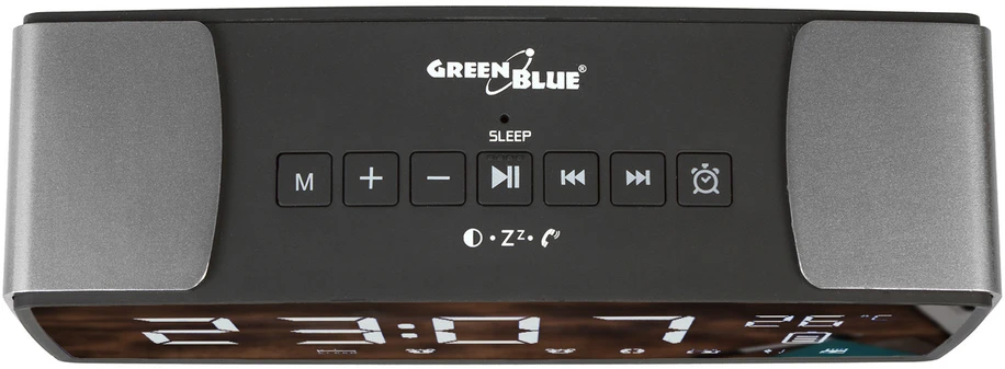 Greenblue 62917 Clock Digital Juodas, Pilkas