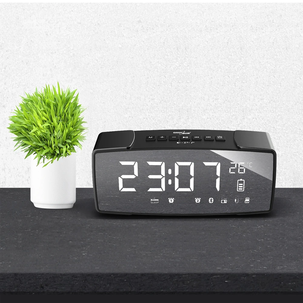 Greenblue 62917 Clock Digital Juodas, Pilkas