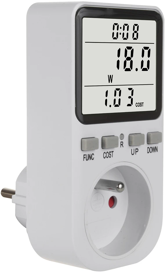 GreenBlue energijos skaitiklis, vatmetras, tipas E, 220-240V AC, 50Hz, maks. apkrova 16A, IP20, įmontuota baterija, GB364 E