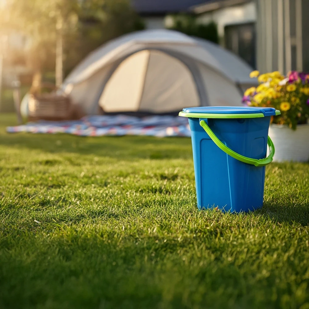 GreenBlue GB320BL nešiojamasis kelioninis tualetas kibiras Camping Festival Rankenos dangtis Patvarus stabilus19L