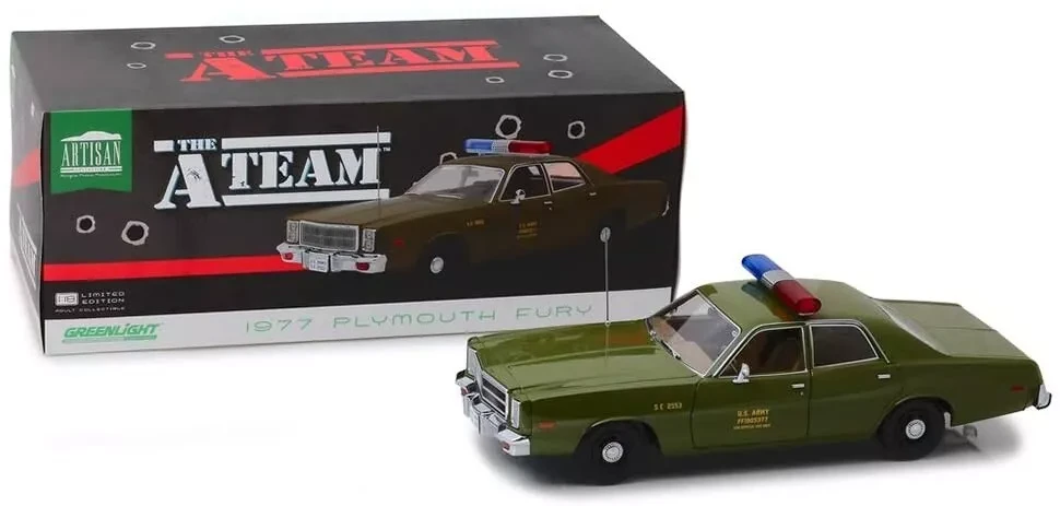 „Greenlight“ kolekcionuojami daiktai – 1/18 A komanda (1983–1987 m. TV laida) – 1977 m. „Plymouth Fury“ JAV armijos policija