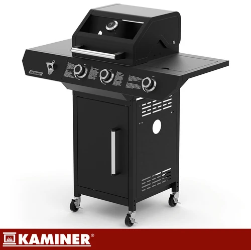 Gas grill 2+1 10kW Varen Juodas 3.0 Kaminer