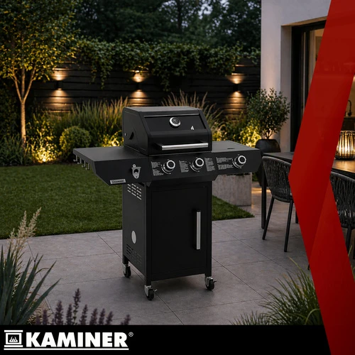 Gas grill 2+1 10kW Varen Juodas 3.0 Kaminer