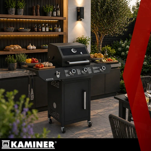 Gas grill 2+1 10kW Varen Juodas 3.0 Kaminer