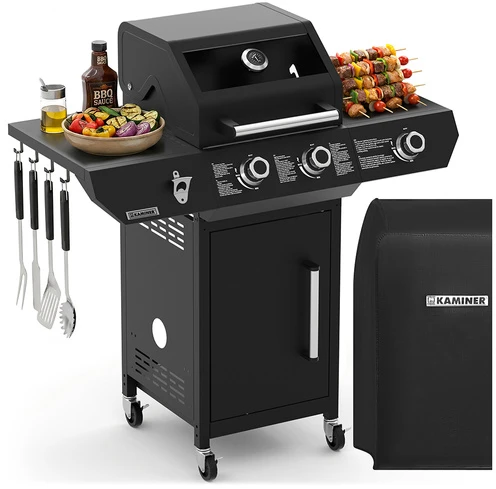Gas grill 2+1 10kW Varen Juodas 3.0 Kaminer