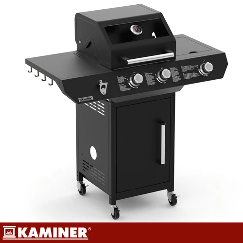 Gas grill 2+1 10kW Varen Juodas 3.0 Kaminer
