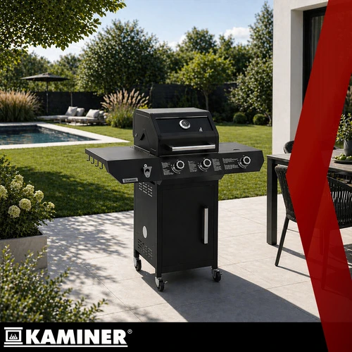 Gas grill 2+1 10kW Varen Juodas 3.0 Kaminer