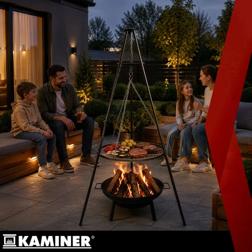 Tripod garden grill 167x58cm Kaminer