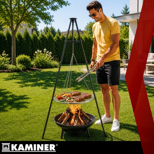 Tripod garden grill 167x58cm Kaminer