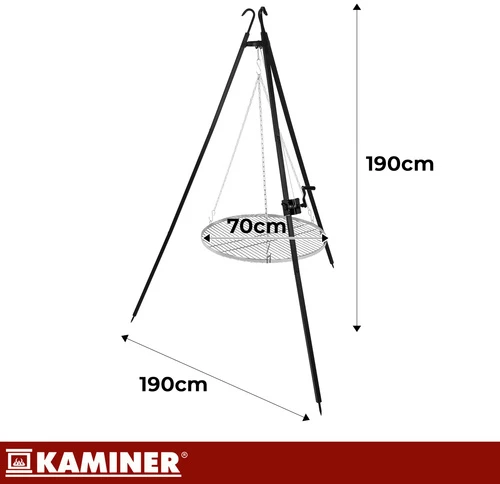 Kaminer 190x70cm Tripod Garden Grilis