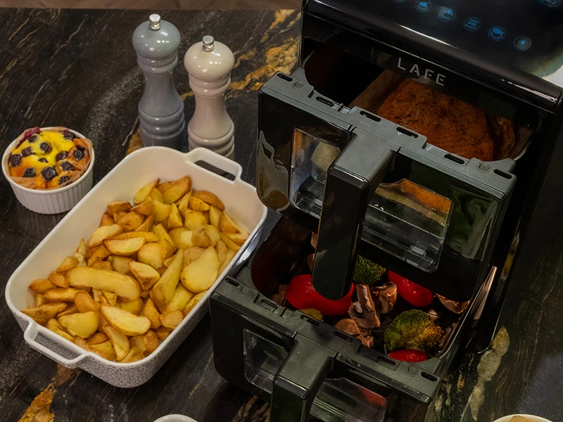 Frytkownica Gruzdintuvė LAFE Dual Fry 10 l riebalų neturinti gruzdintuvė