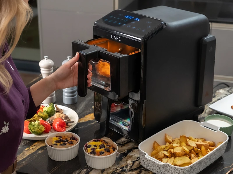 Frytkownica Gruzdintuvė LAFE Dual Fry 10 l riebalų neturinti gruzdintuvė