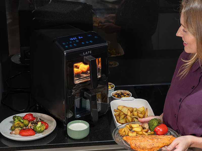 Frytkownica Gruzdintuvė LAFE Dual Fry 10 l riebalų neturinti gruzdintuvė