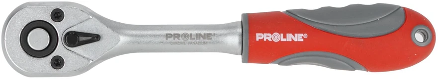 Grzechotka 1/4" terkšlės įtempiklis, 72 dantys, ilgis 150 mm, 2 dalių rankena, „Proline“