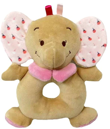 Grzechotka Barškutis - rožinis dramblys 18 cm