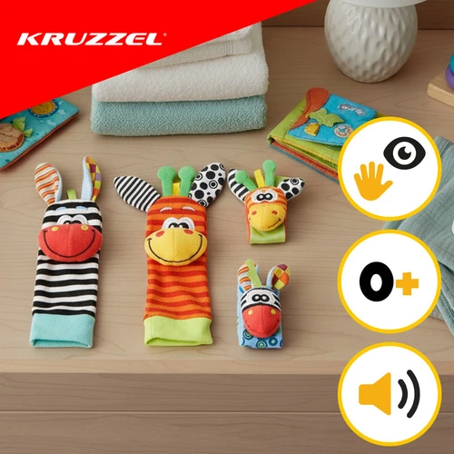 Kūdikių barškučiai - 4 vnt. rinkinys Kruzzel 25068
