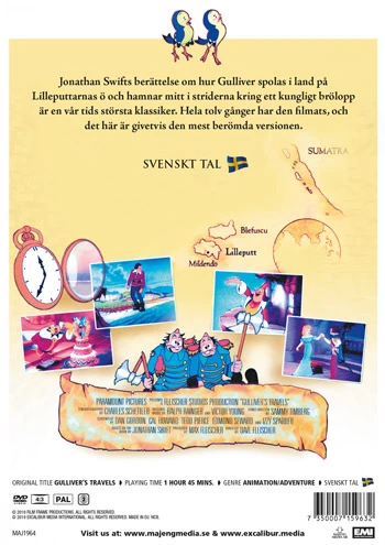 Gulliverio kelionės – klasikinis Maxo Fleischerio filmas, nominuotas „Oskarui“, SKAITMENINIS DVD REMASTERIS