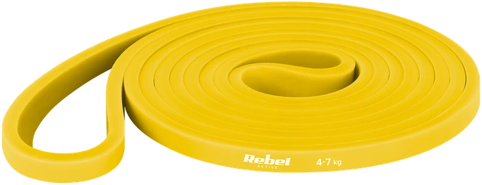 Latekso mankštos juosta - Power Band PL-1, geltona 4-7kg REBEL ACTIVE