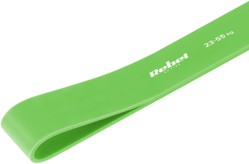 Guma TPE mankštos juosta – „Power Band PT-5“, žalia, 23–55 kg, REBEL ACTIVE