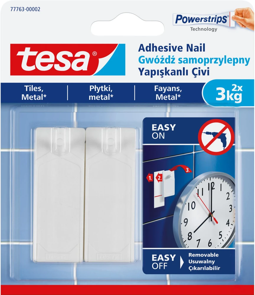 Tesa Gwoździe Lipnios vinys, 2 vnt. <3kg, plytelėms (+3 pl) (77763-00007-00)