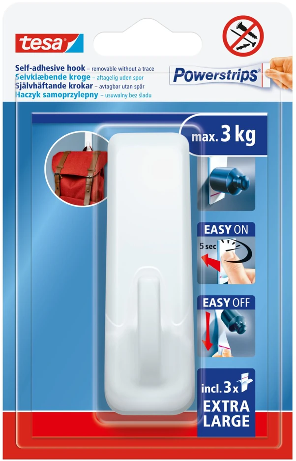 Haczyk Kabliukas Tesa Powerstrips 58620 9.4cm x 3cm