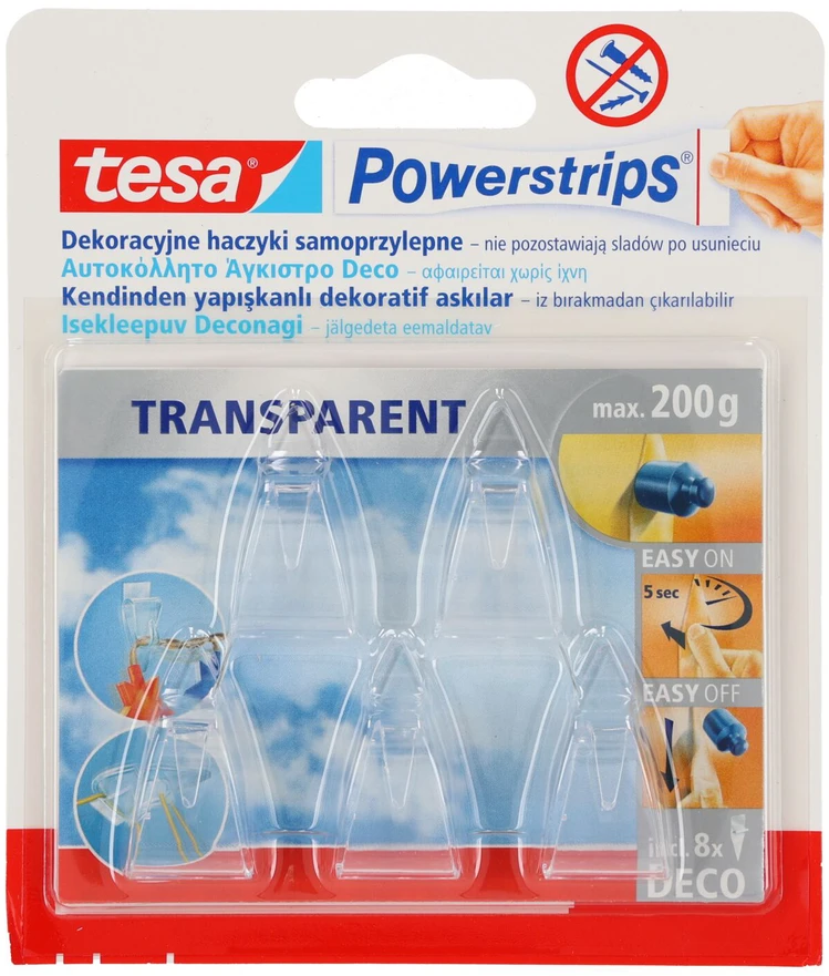 Kabliukai Tesa PowerStrips Deco, 5 vnt.