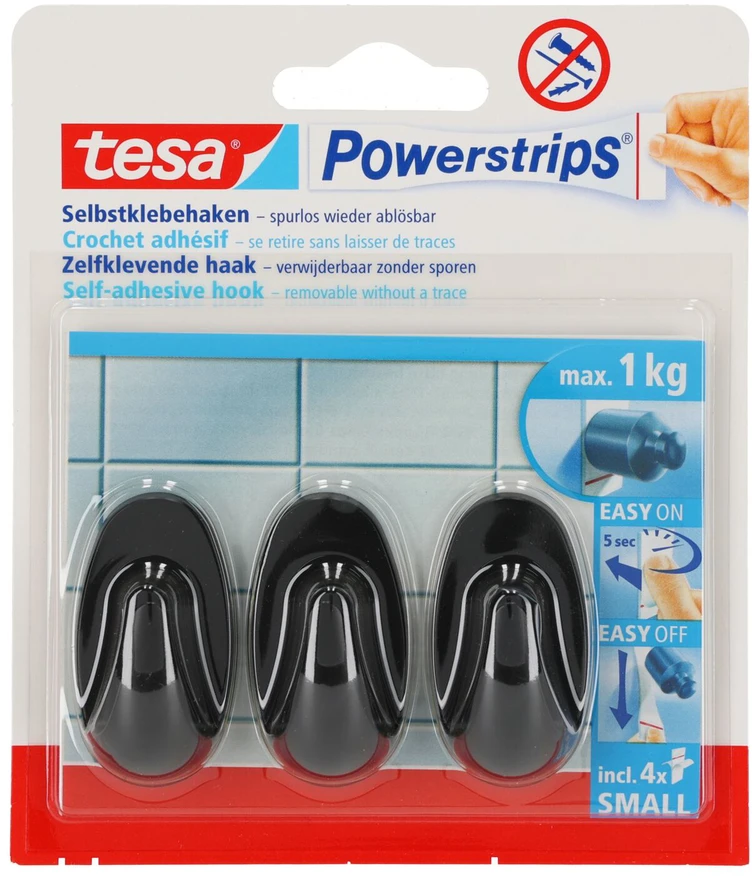 Haczyki Drabužių kabliukas Tesa tesa 58275, juoda