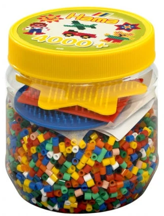 Hama Beads Hama - 4000 vnt. su 3 įvairiomis smeigtukų plokštelėmis (382052)
