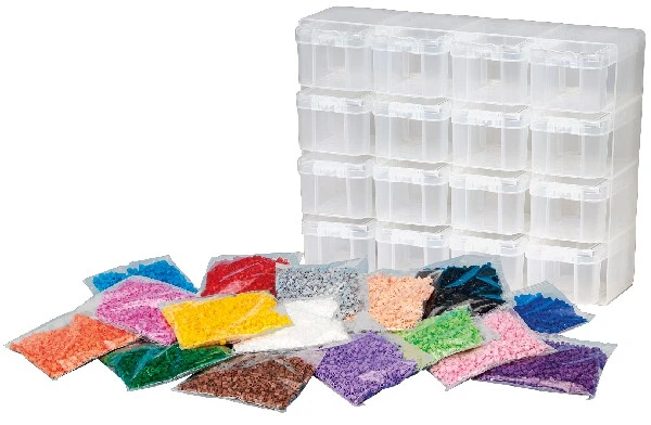 Hama Beads Hama - Karoliukai - Didelė laikymo dėžutė su Midi karoliukais ir 16 skyrelių (6761)