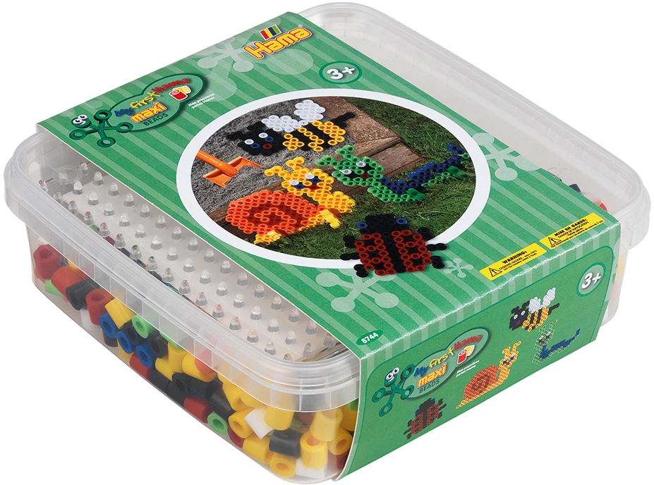 Hama Beads Hama karoliukai - Maxi - karoliukai ir perforuota lenta dėžutėje (8744)