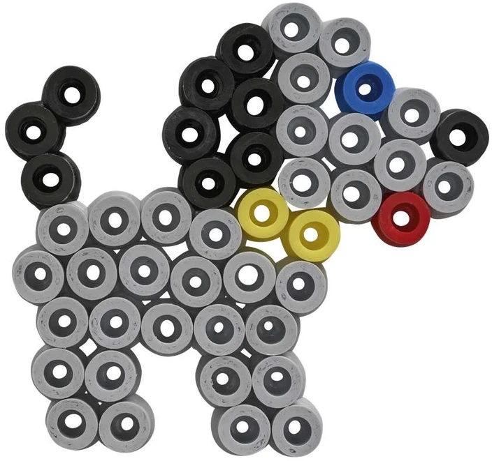 Hama Beads Hama - Maxi karoliukai - 3000 vnt. + 4 lėkštutės kibirėlyje (388806)