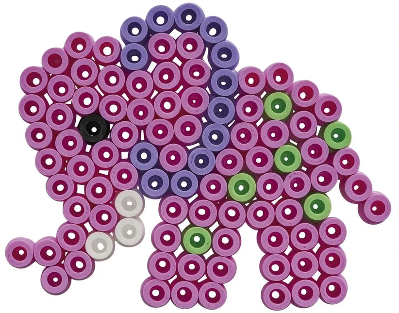 Hama Beads Hama - Maxi karoliukai ir smeigtukų plokštelė kibirėlyje - Dramblys (388753)