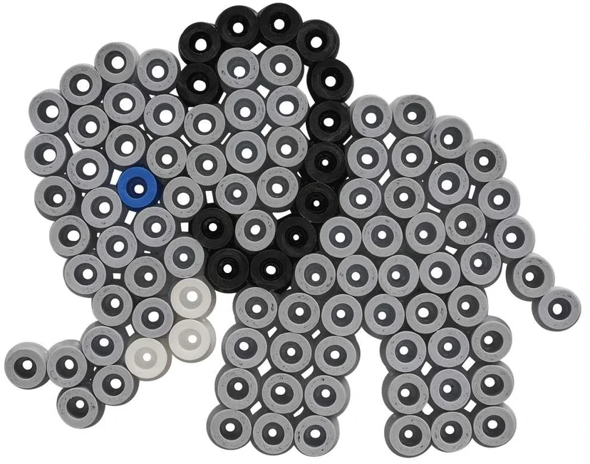Hama Beads Hama - Maxi karoliukai ir smeigtukų plokštelė kibirėlyje - Dramblys (388753)