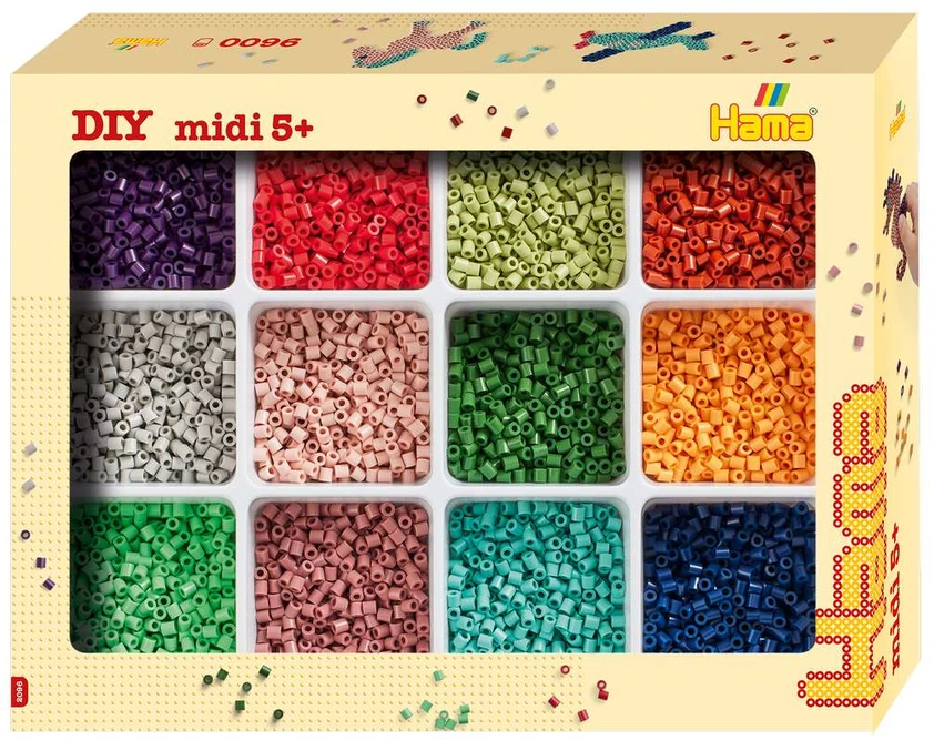 Hama Beads Hama - Midi karoliukai ir jų laikymo rinkinys, naujas 2025 m. - (382096)