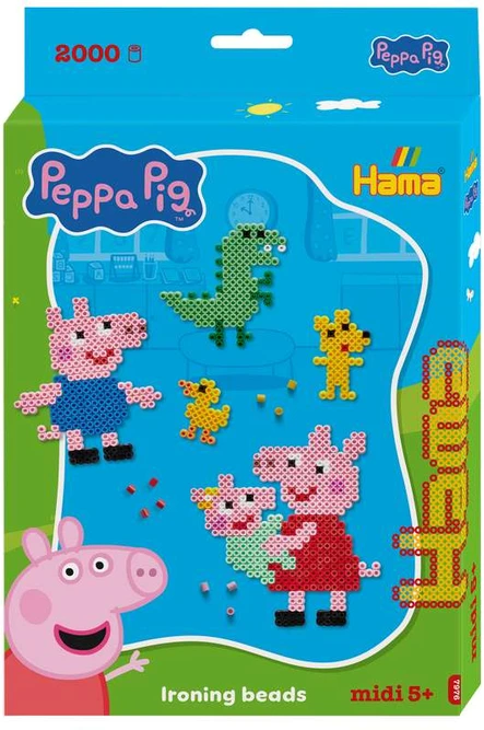 Hama Beads Hama - Midi pakabinama dėžutė Peppa Pig + Mažoji sesutė (387976)