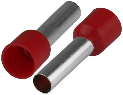 HAND Įvorės antgalis izoliuotas laidams 1x10mm2; įvorės ilgis 27,5 mm raudona 50 vnt.
