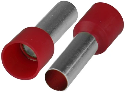 HAND Końcówka tulejkowa izolowana do przewodów 1x16mm2; dł tulejki 28,2mm raudona 20 vnt.
