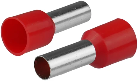 HAND Įvorinė izoliuota antgalė laidams 1x10mm2; įvorės ilgis 21,5 mm raudona 20 vnt.